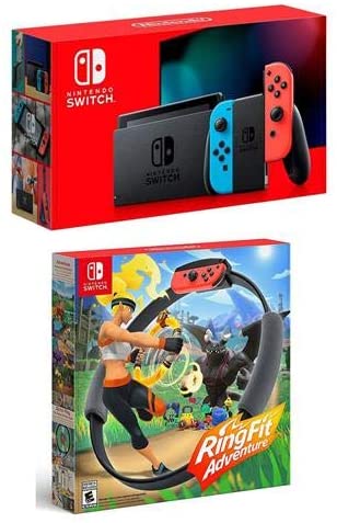 Nintendo 32GB Switch with Neon Blue & Neon Red Joy-Con Controllers Ring Fit Adventure Switch