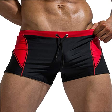 Panegy Men's Drawstring Swim Jammer Short Boxer Trunks Quick Dry Square Leg Training Swimsuit