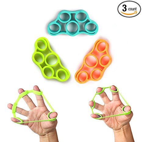 Best Finger & Exerciser Stretcher by Ritfit,Hand Extensor Exerciser，Finger Grip Trainer for Relieve Joint Pain, Injury Rehabilitation,Relaxation & Grips Workout,Set of 3 Level Resistance,2 Choices!