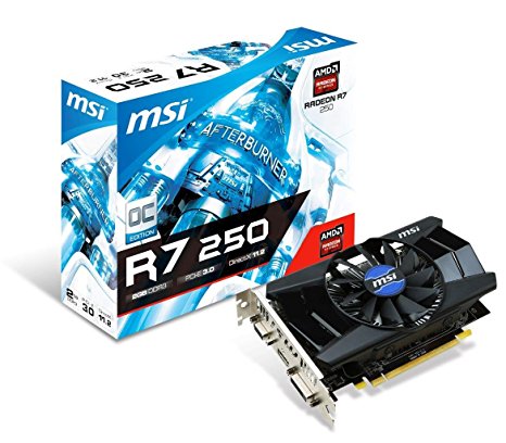 MSI R7 250 2GD3 OC 1.8 GHz 2GB DDR3 Video Graphics Card