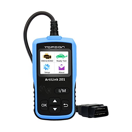 Topdon AL201 Car OBD2 Scanner – Auto Fault Code Reader Quick Vehicle Diagnostic Scan Tool with One-Click I/M Readiness & MIL (Check Engine Light) Turn- off