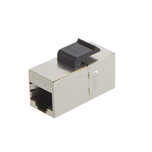 RJ45 Keystone Jack,CableCreation Cat5e Shielded Inline Modular Coupler with Latch,Cat5e 8P/8C Connectors Ethernet LAN Network Cable Extender Adapter Female to Female