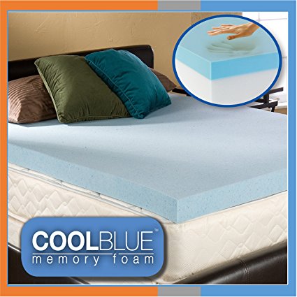5ft King Size 4 inch Cool Blue Hybrid Memory Foam Orthopaedic Mattress Topper 10cm Thick