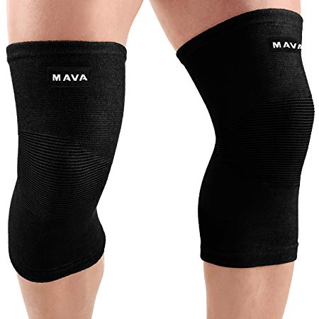 Mava Sports Knee Support Sleeves (Pair) Joint Pain & Arthritis Relief, Improved Circulation Compression – Effective Support Running, Jogging,Workout, Walking & Recovery