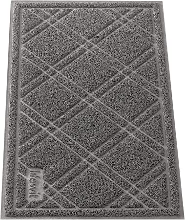 Lifewit Door Mat, 17"x 30", Traps Dirt Front Doormats, Non Slip Low-Profile, Durable & Washable Indoor Door Rugs for Entryway, Entrance, Garages, Decks, Patios, Grey