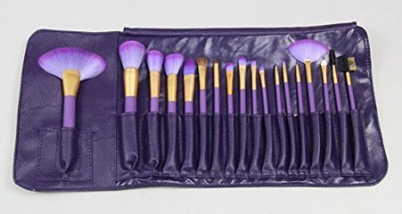 Amazing2015 Premium Synthetic Kabuki Makeup Brush Set Cosmetics Foundation Blending Blush Eyeliner Face Powder Brush Makeup Brush Kit (18pcs,Purple)