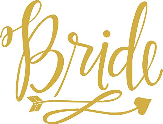 (Gold) Bride Heat Transfer Iron on Stencils for Wedding