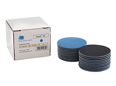 GLASS POLISH GP14302 GlasX-60 Fine Grade Abrasive Disc with Hook and Loop, Silicon Carbide Sanding Disc/Ø 3 inch/Pack of 5 Discs