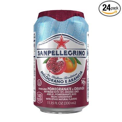 Sanpellegrino Pomegranate and Orange Sparkling Fruit Beverage, 11.15 fl oz. Cans (24 Count)