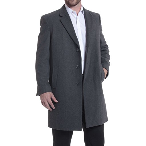 alpine swiss Luke Mens 3 Button Tailored Wool 37" Walker Car Coat