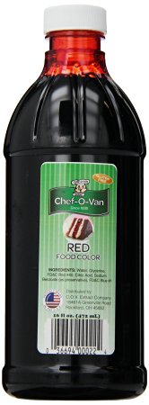 Chef-O-Van Food Coloring, Red, 16 Ounce