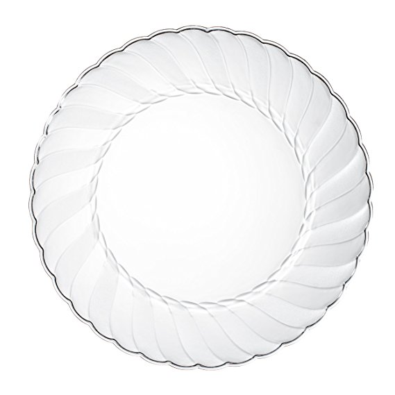 Premium Clear Plastic Plates By Alpha & Sigma - 50pcs 9" Food Grade Clear Plastic Plates - Washable & Reusable - Perfect For Birthdays, Parties, Celebrations, Picnics, Buffets, Catering & More