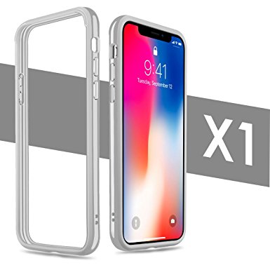 iPhone X Case, iPhone 10 Case, Yometome TPU Hybrid Shockproof Anti-Scratch Finish Slim Thin Bumper Case for Apple iPhone X/10 (5.8 inches) Gray for Boy Girl Man Women
