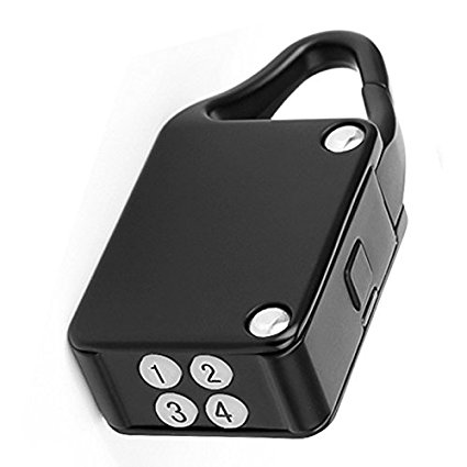 LOCCESS Keyless Bluetooth Smart Padlock for Backpack, Luggage, Cabinet, Anti-lost, Set Your Own Combination Digital Padlock, Compatible with IOS and Android, Black