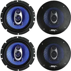 4 New Pyle PL63BL 6.5" 720 Watt 3-Way Car Audio Coaxial Speakers Blue Stereo