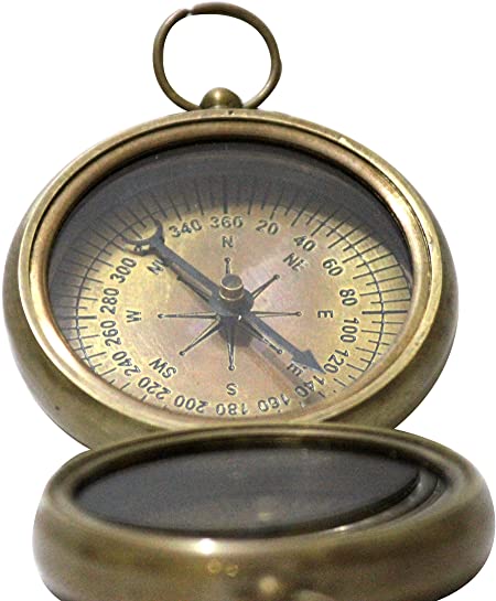 collectiblesBuy Nautical Vintage Antique Finish Compass, 2.2 inches, Shiny Brass Finish Compass