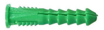 The Hillman Group 370332 Ribbed Plastic Anchor, 12-14-16 X 1-1/2-Inch, Green, 50-Pack