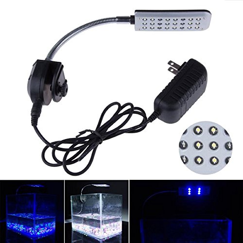 Mingdak LED Clip Aquarium Lights Kit For Fish Tanks,24 LEDS,Light color White and Blue