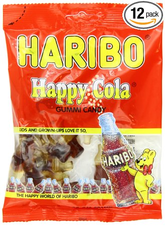 Haribo Gummi Candy, Happy Cola, 5-Ounce Bags (Pack of 12)