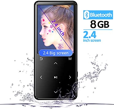 MP3 Music Player with Bluetooth 4.2, GREATLINK 8GB Portable Lossless Digital Audio Player with FM Radio Voice Recorder for Walking Running, Touch Buttons Large Screen (Support up to 128GB)