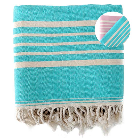 The Loomia Turkish Towel - Sia Series (0 Cotton, Size Extra Large, Turquoise)