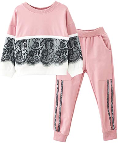 Ancia Fall Winter Little Girls Clothing Set Long Sleeve Top & Pants Outfits Clothes