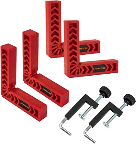 POWERTEC 71782 Universal Fence Clamps with 6" Positioning Squares, 6-PC Set