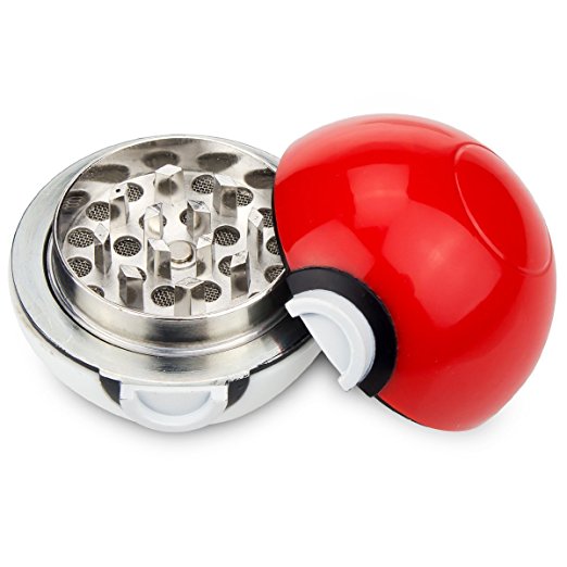 Pokemon Pokeball Grinder for Spices, Herbs, Tobacco. 55mm 2.2inch Aluminum