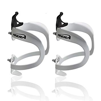 Ibera Lightweight Aluminum Plate Bottle Cage (Silver Pair)