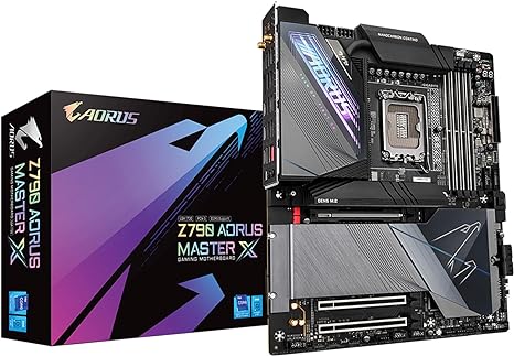 GIGABYTE Z790 AORUS Master X (LGA 1700/ Intel Z790 X/EATX/ DDR5/ 5* M.2/ PCIe 5.0/ USB 3.2 Type-C/Wi-Fi 7/ 10GbE LAN/Q-Flash Plus/EZ-Latch Plus/Motherboard)