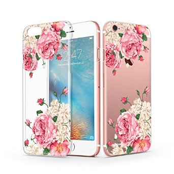 iPhone 6s Case, iPhone 6 Case, MOSNOVO iPhone 6s Clear Case Floral Rose Design Pattern Printing Transparent Cellphone Hard Case for iPhone 6 4.7 Inch