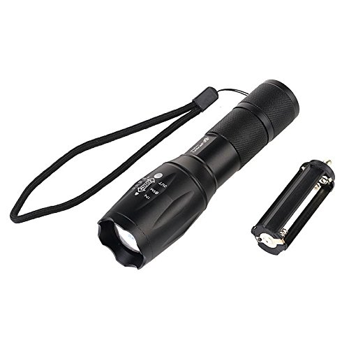 ZMG CREE T6 Zoomable Adjustable Focus Waterproof Super Bright Handheld Flashlight Tactical Torch for Cycling Hiking Camping Emergency Hunting Outdoor Sports (Only Flashlight)