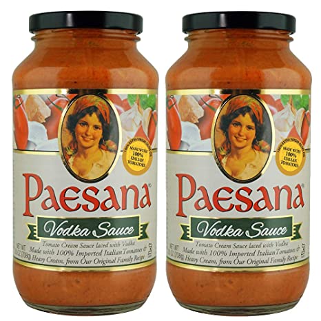 Paesana Traditional Vodka Pasta Sauce — Gluten Free, and made with 100% Imported Italian Tomatoes - Packed in the USA, 25 oz (2 Pack)