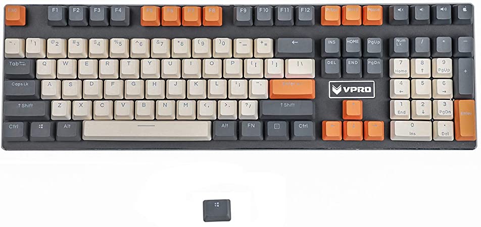 YMDK Double Shot 108 Dyed PBT Shine Through OEM Profile Rainbow Carbon Sunset Keycap for MX Switches Mechanical Keyboard（Only Keycap） (Carbon)