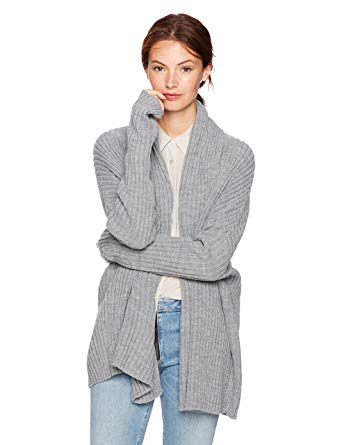 Cable Stitch Women's Long-Sleeve Rib-Knit Cardigan Sweater with Thumbhole