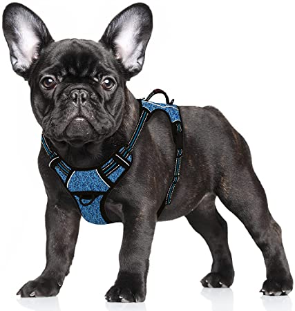 BARKBAY No Pull Dog Harness Large Step in Reflective Dog Harness with Front Clip and Easy Control Handle for Walking Training Running with ID tag Pocket