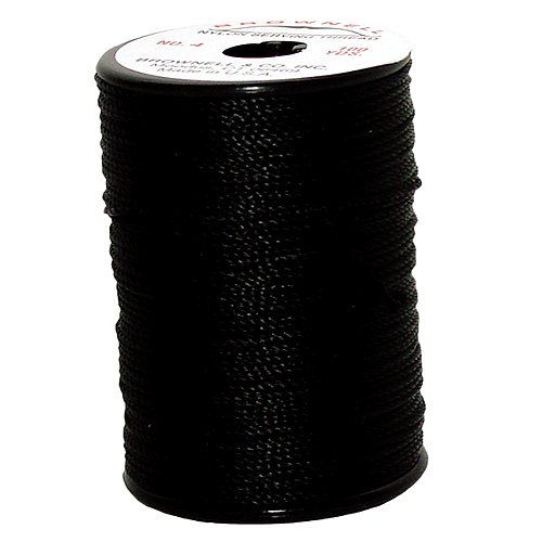 Brownell No. 4 Nylon Serving 0.021 Diameter Thread (Black, 100-Yard)