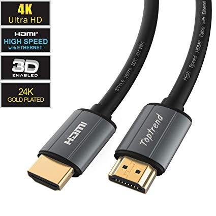4K HDMI Cable 25ft-HDMI 2.0 Cable 1080p, 3D, 2160p, 4K UHD, HDR, Ethernet and Audio Return(ARC)-CL3 for in-Wall installation-28AWG HDMI Cord for HDTV, Xbox, Blue-ray Player, PS3, PS4, PC