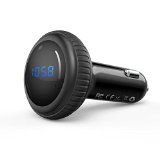 iClever IC-F53 Wireless Bluetooth FM Transmitter Radio Adapter Car Kit with Micro SD Slot and Remote Controller Black