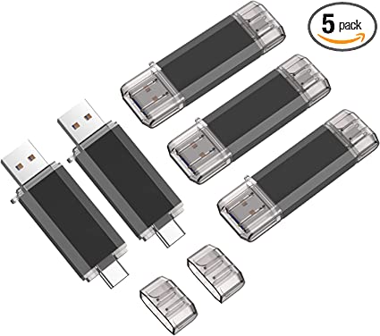 Vansuny 5 Pack 32GB USB C Flash Drive 2 in 1 OTG USB 3.0   USB C Memory Stick with Keychain Dual Type C USB Thumb Drive Photo Stick Jump Drive for Android Smartphones, Computers, MacBook, Tablets, PC