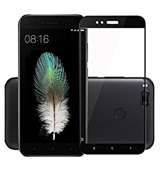 MOBITECH™ Premium Full Screen Edge To Edge Coverage 2.5D Curved HD  Tempered Glass Screen Guard Protector For Xiaomi Mi Android One MIA1 [Covers Only Flat Part Of Screen due to Curved Edges of Phone] - (Black Edition)