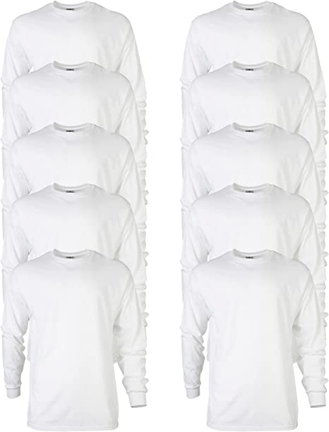 Gildan Men's Ultra Cotton Long Sleeve T-Shirt, Style G2400, Multipack