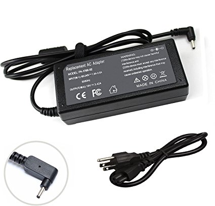 Novelty 65W AC Power Adapter/Battery Charger for Acer Chromebook 15 14 13 11 R11 CB3 CB5 CB5-571 C720 C720p C740 Acer Aspire P3 P3-131 R14 R5-471T S7 S7-191 S7-391 S7-392 Iconia W700 AO1-131 AO1-431