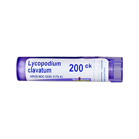Boiron Lycopodium Clavatum 200CK, 80 Pellets, Homeopathic Medicine for Bloating and Gas