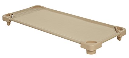 ECR4Kids Children's Naptime Cot, Stackable Daycare Sleeping Cot for Kids, 52" L x 23" W, Assembled, Sand