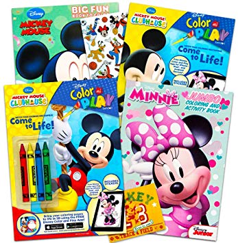 Disney Mickey Mouse Coloring Book Super Set with Stickers (4 Mickey Mouse Activity Books for Kids Toddlers)