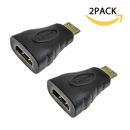 Pasnity Mini-HDMI to HDMI Connector Male to Female Adapter (2Pack)