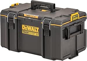 DeWALT DWST83294-1 Tough System 2.0 System Storage Box, Medium, Tool Box, Storage Case, Tool Box, Stackable Storage