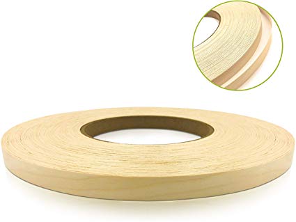 Edge Supply Birch 1/2" X 250' Roll Preglued, Wood Veneer Edge Banding, Iron on with Hot Melt Adhesive, Flexible Wood Tape Sanded to Perfection. Easy Application Wood Edging, Made in USA.