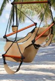 Best Choice Products Hammock Hanging Chair Air Deluxe Sky Swing Outdoor Chair Solid Wood 250lb Tan